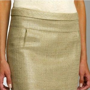 J.Crew Gold Mica Tweed Fold Over Waist Textured Skirt Size (4)